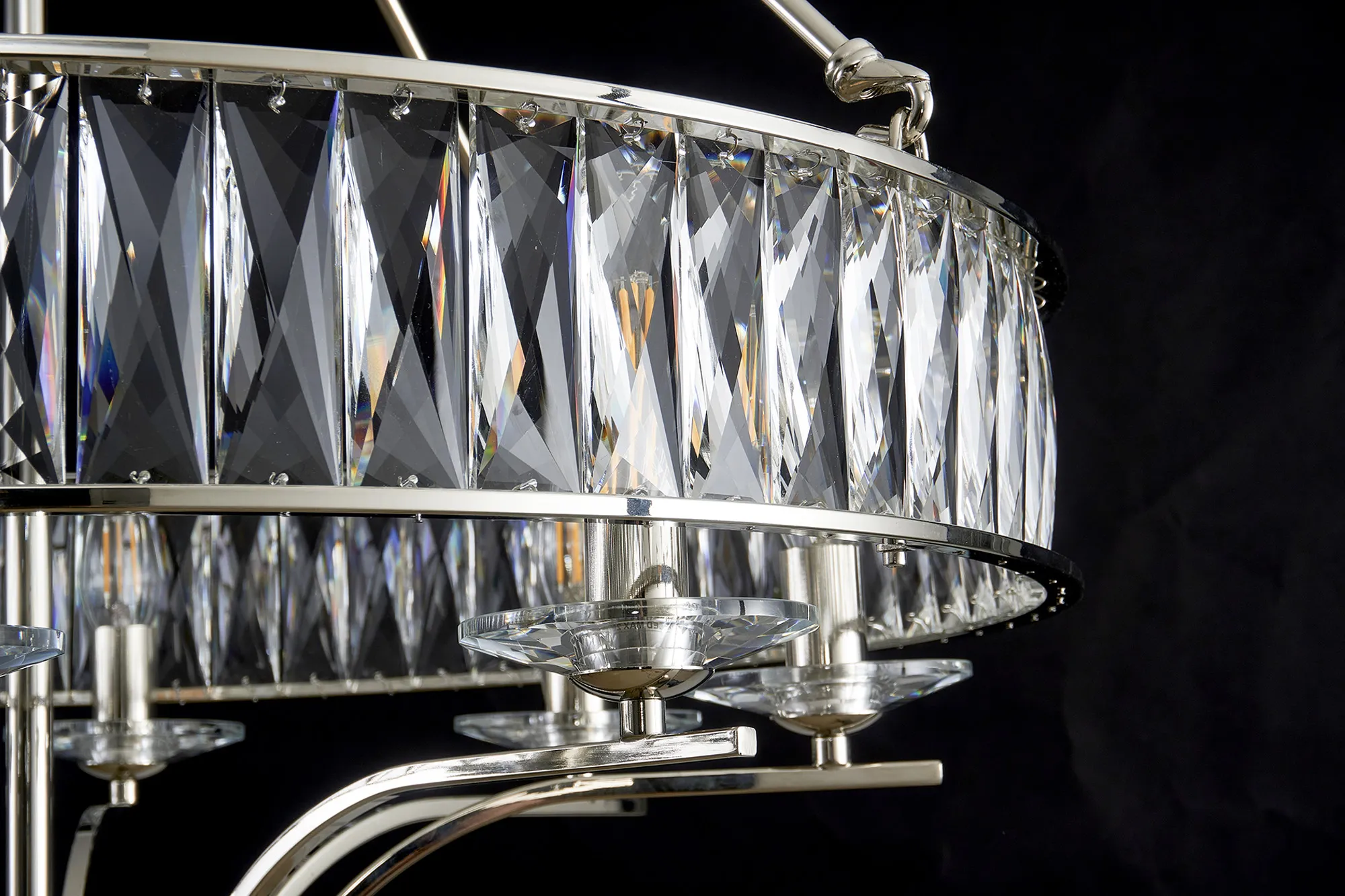 Vivienne Crystal Pendant/Semi Ceiling 8 Light Polished Nickel IL31820  Diyas Vivienne Polished Nickel